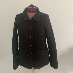 Black Burberry Brit Quilted Jacket Size Medium